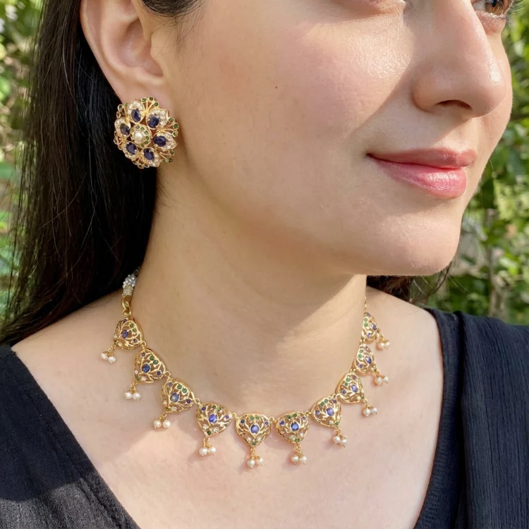 Classy & Trendy Jewellery | Sapphire Like Blue Stones | Modern Design NS 259 - Image 3