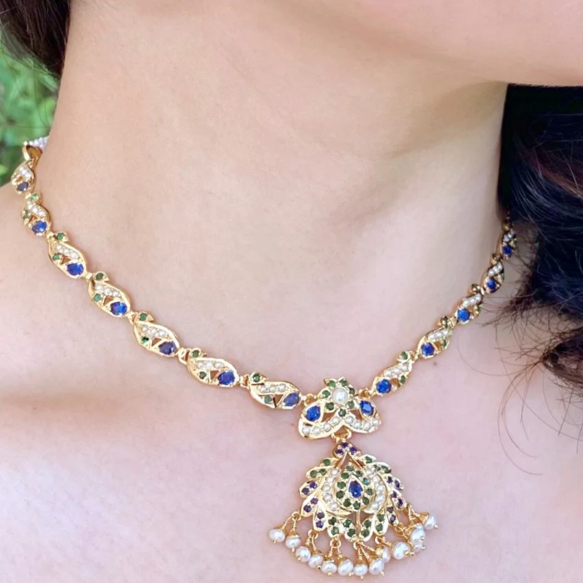 Delicate Necklace & Earrings Set | Dainty & Sober | Gold Plated on 925 Silver NS 214 - Image 4