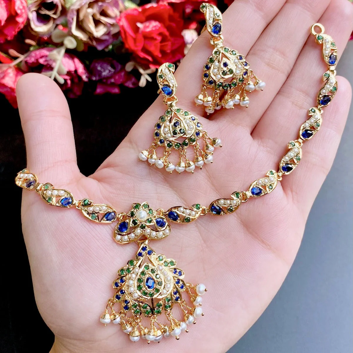 Delicate Necklace & Earrings Set | Dainty & Sober | Gold Plated on 925 Silver NS 214 - Image 5