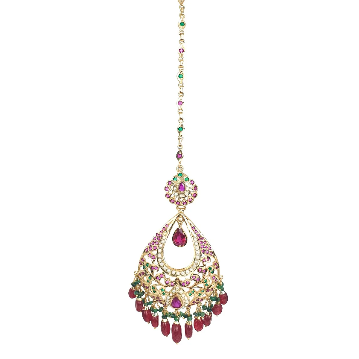 Gold Plated Jadau Tikka in 925 Silver TK 011 - Image 3
