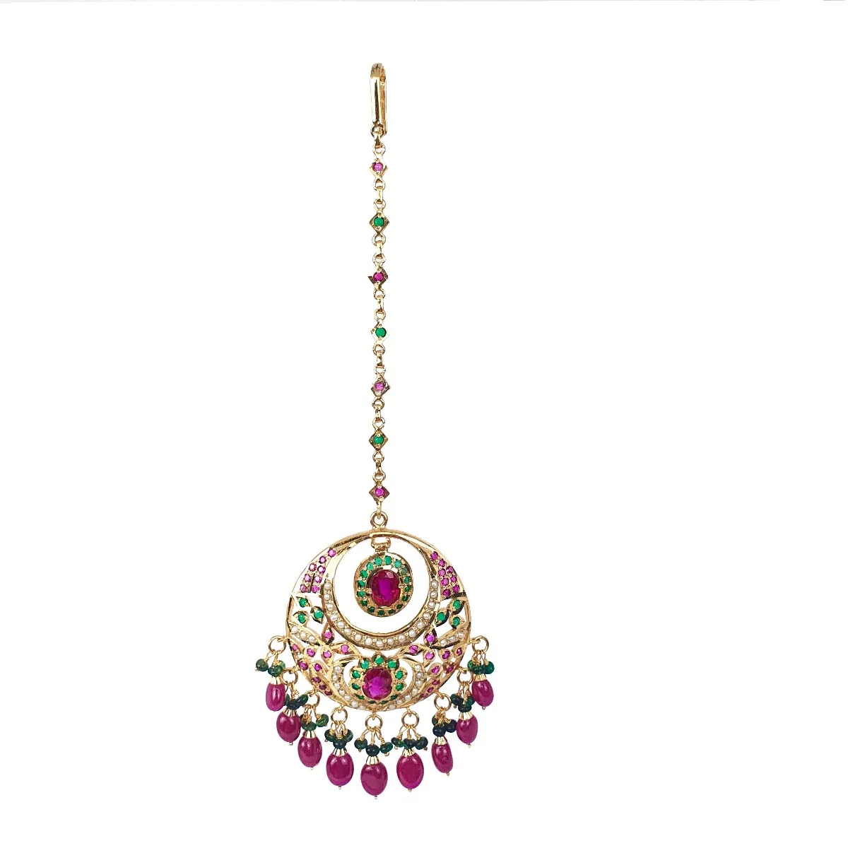 Multicolored Jadau Tikka in Gold Plated Silver TK 003 - Image 3