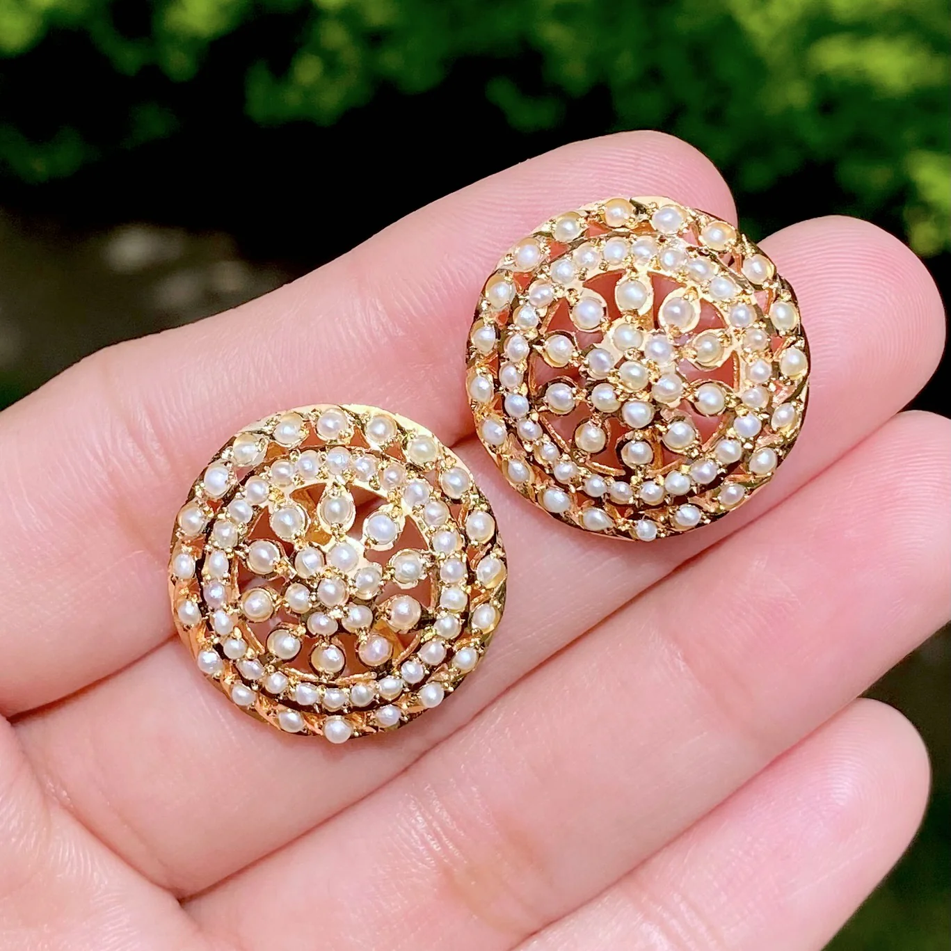 Pearl Studs | Elegant Real Pearl Jewellery | Gold Plated Earrings in Silver | ER 068 - Image 4