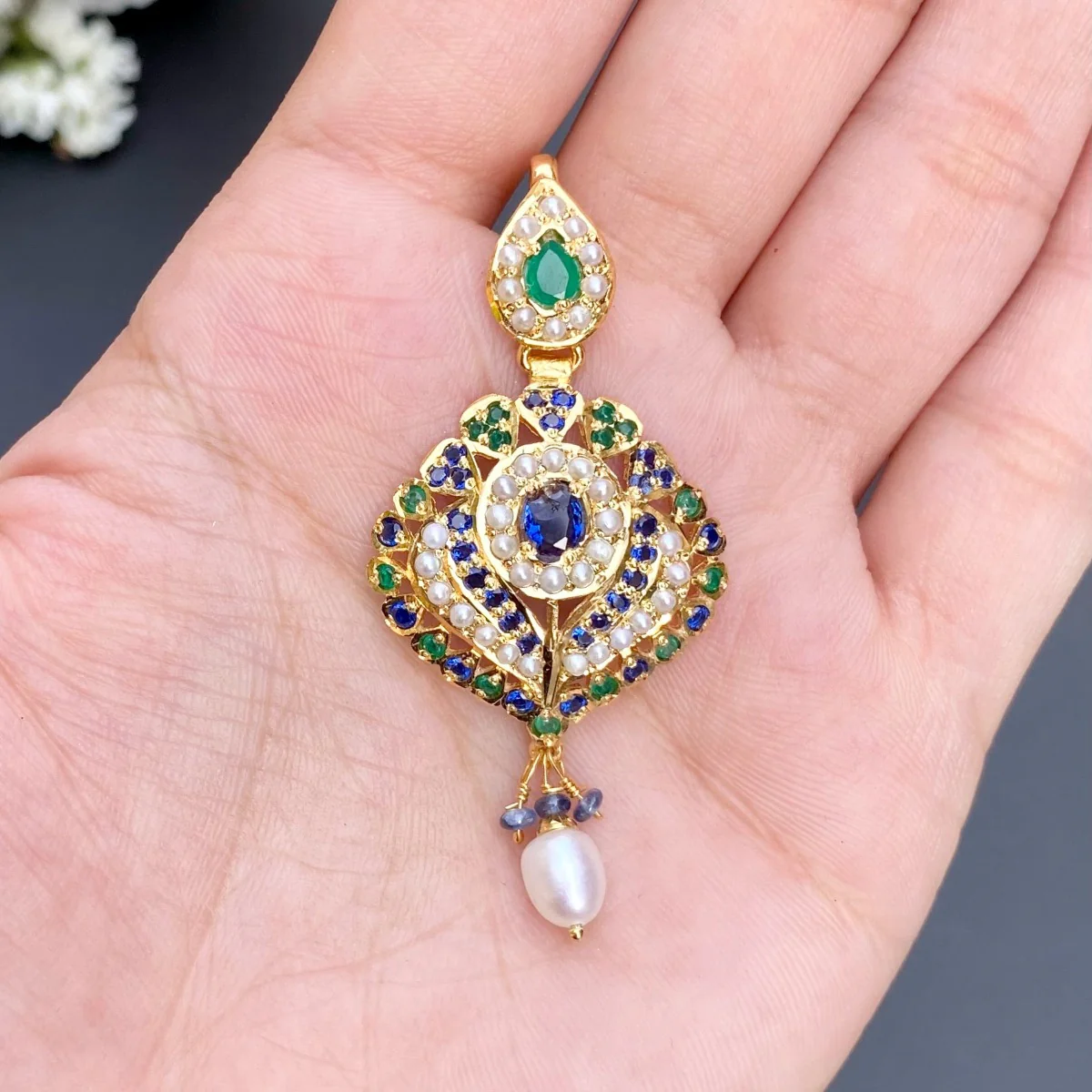 Dainty Pendant Set | Gold Plated Indian Jewellery | Handmade Jewelry PS 030 - Image 4